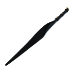 Black Leather Single Flap Whip Gold D-Ring