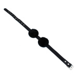 Black Leather Blindfold with Adjustable Eye Patches - Afbeelding 7