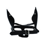 Black Leather Dog Mask with Ears & Snout - Afbeelding 4