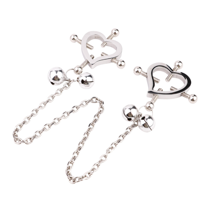 Heart-Shaped Nipple Clamps Tinkling Bells - Afbeelding 7