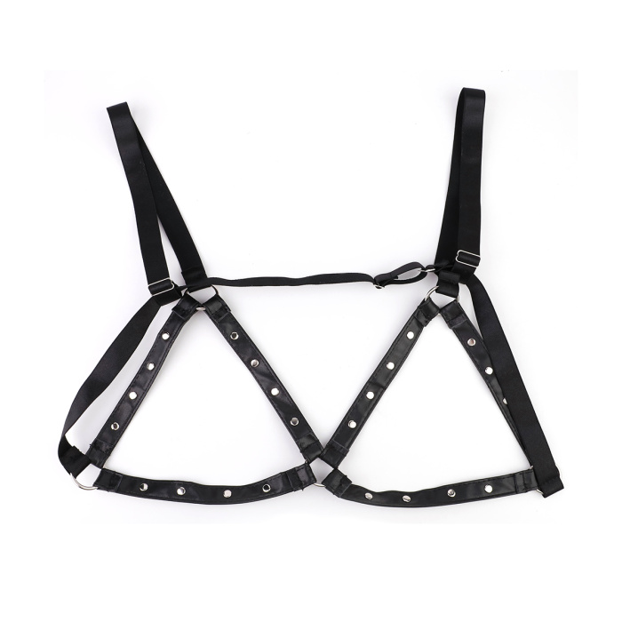 Hexagon Nipple Clamps Bells & Leather Harness - Afbeelding 6