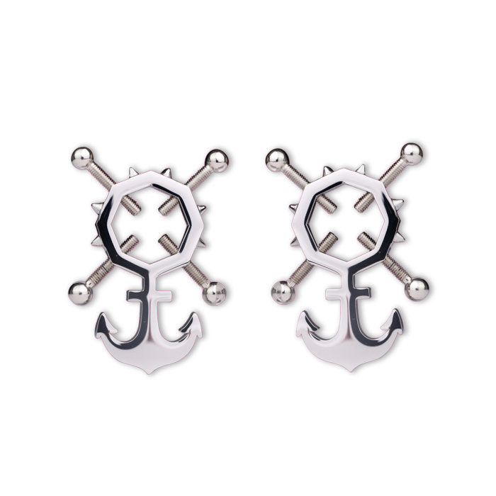 Anchor Nipple Clamps with Bells & Studded Harness - Afbeelding 3