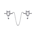 Kitten with Bowtie Nipple Clamps