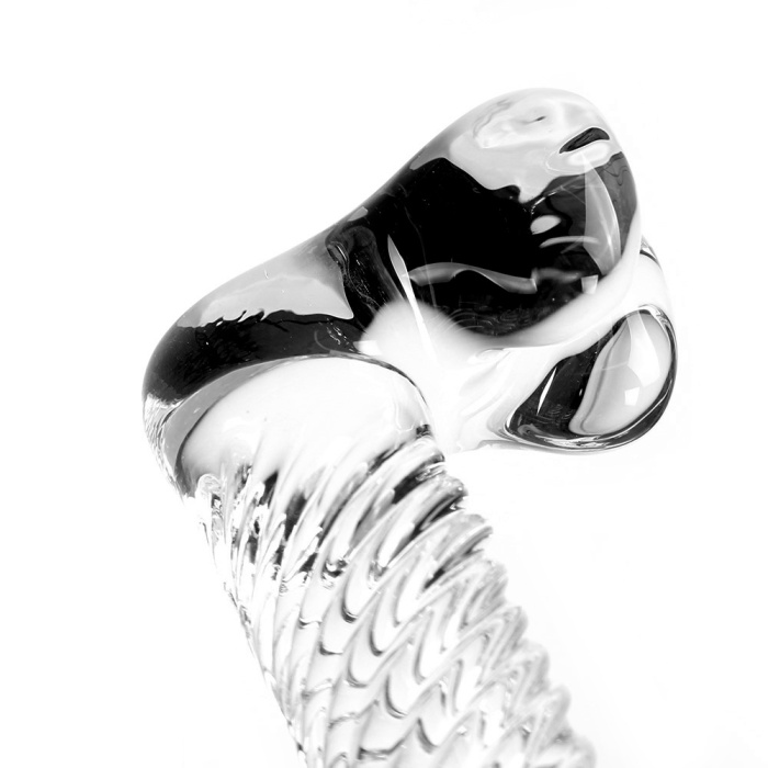 Glass Dildo Clear Penis Ribbed - Afbeelding 2