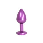 Aluminium Buttplug Purple with Clear Gem - Afbeelding 3