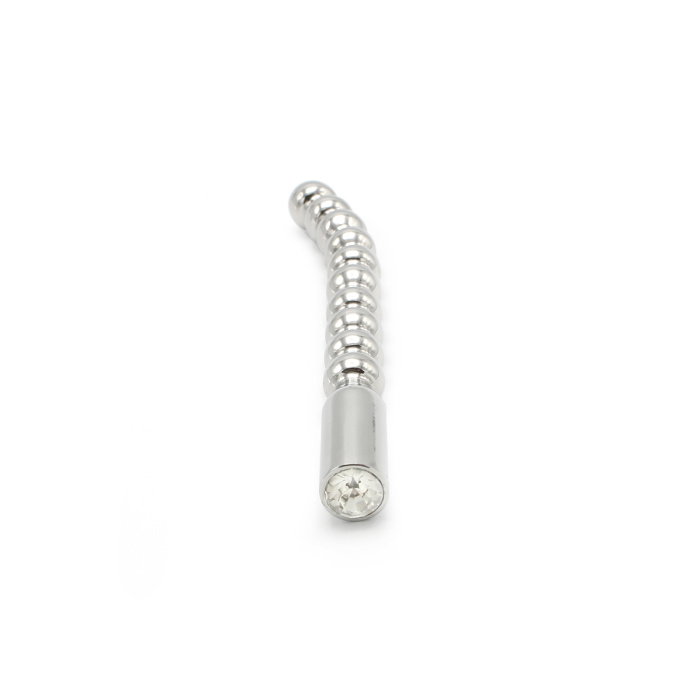 Solid Penis Plug Beaded Curved 10 mm - Afbeelding 5