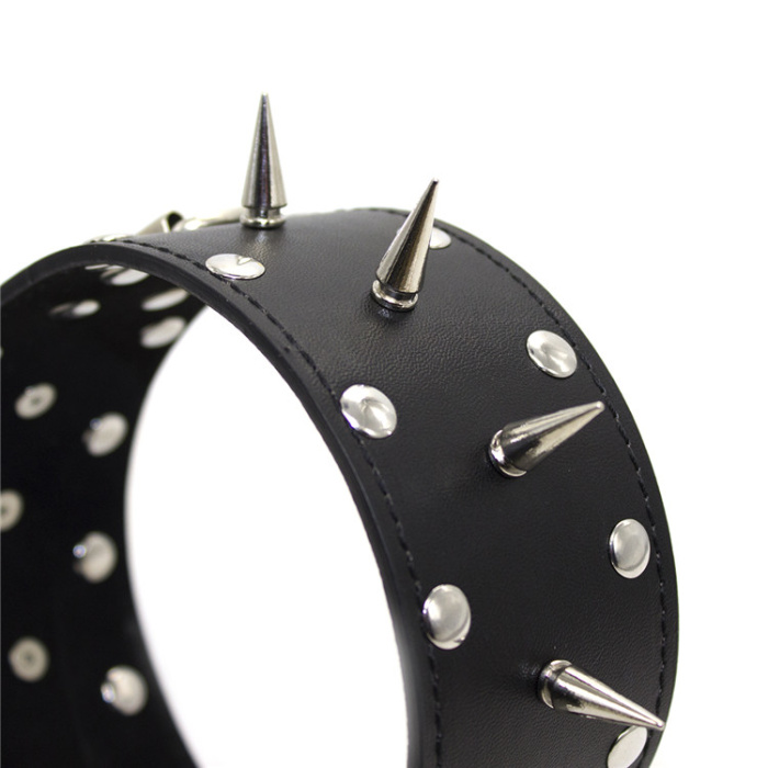 Leather Collar Spiked - Afbeelding 2