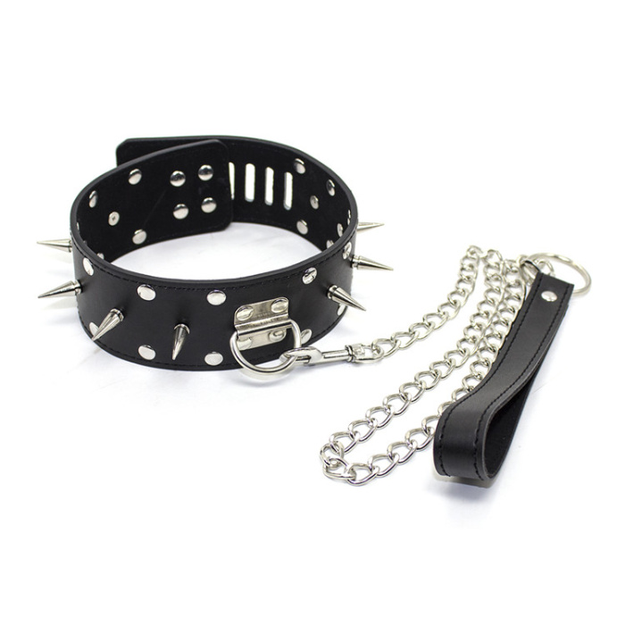 Leather Collar Spiked - Afbeelding 4