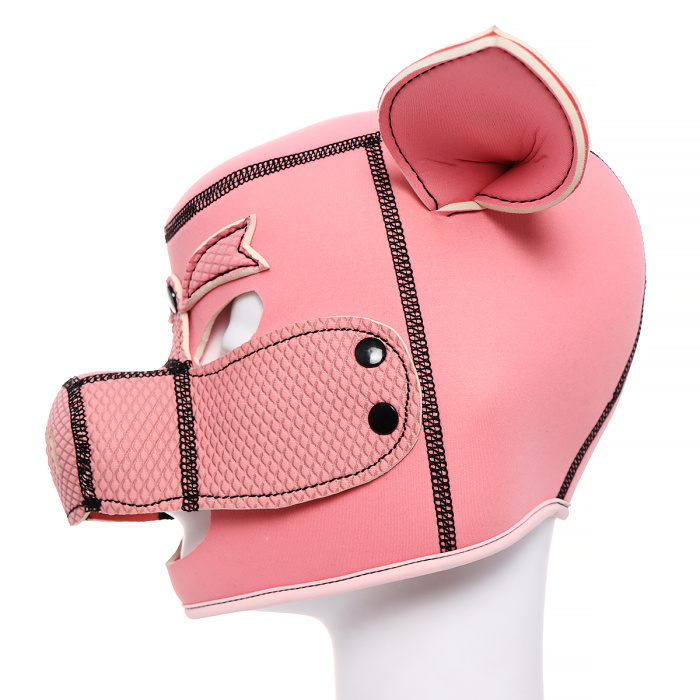 Neoprene Pink Pig BDSM Hood - Afbeelding 4