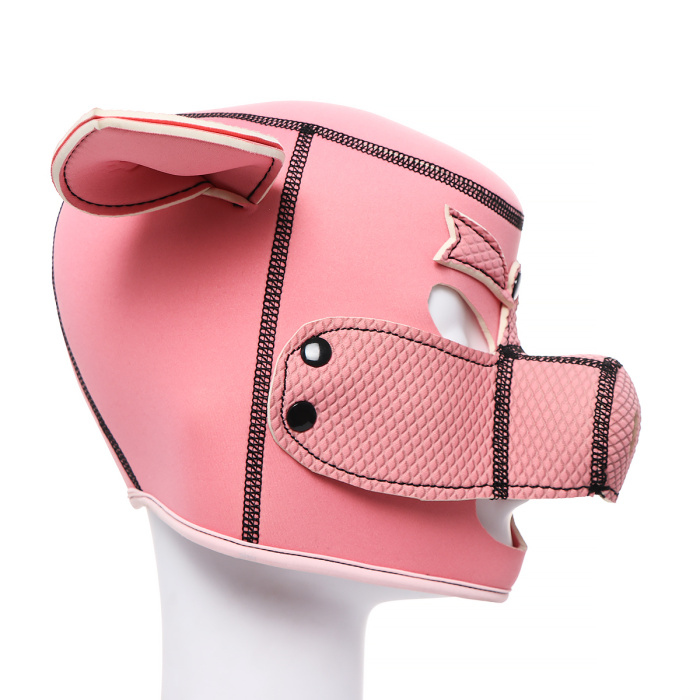 Neoprene Pink Pig BDSM Hood - Afbeelding 5