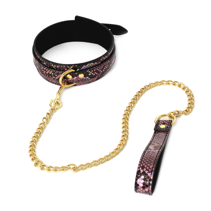 3 Piece BDSM Set Gold/Pink Reptile - Afbeelding 8