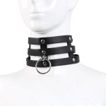Tripple O-Ring Strap Collar PU-Leather - Afbeelding 3