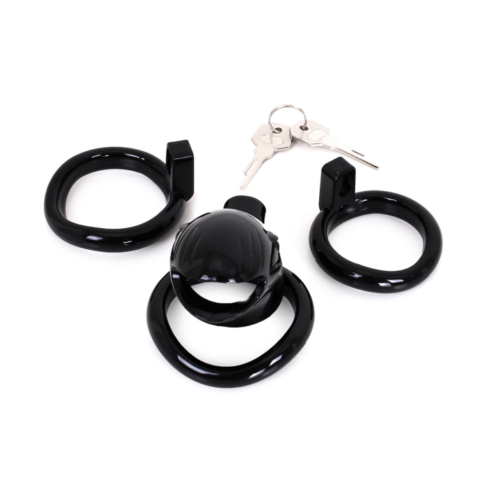 Plastic Chastity Cage Black - Afbeelding 8