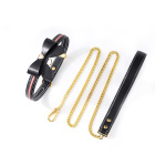 Sevanda Love Heart Butterfly Leather Collar Set Black Pink