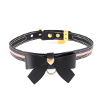 Sevanda Love Heart Butterfly Leather Collar Set Black Pink - Afbeelding 2
