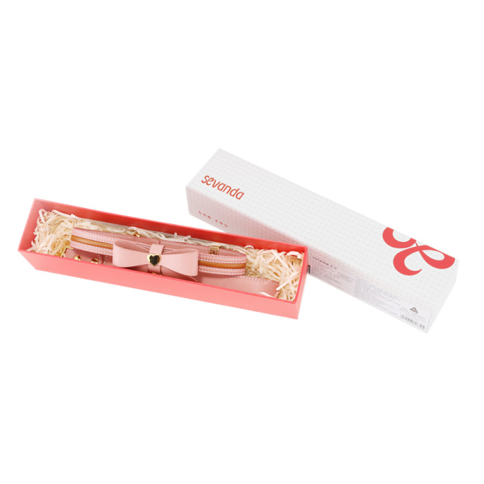 Sevanda Love Heart Butterfly Leather Collar - Pink - Afbeelding 6