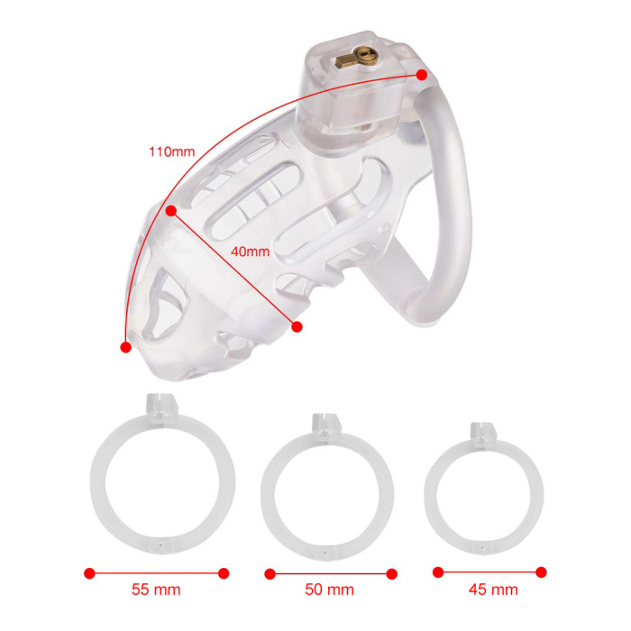 Sevanda Plastic Penis Chastity Cage - Transparent - Afbeelding 8