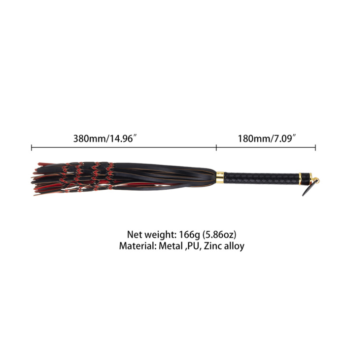 Sevanda Red & Black Braided Tail Flogger - Afbeelding 9