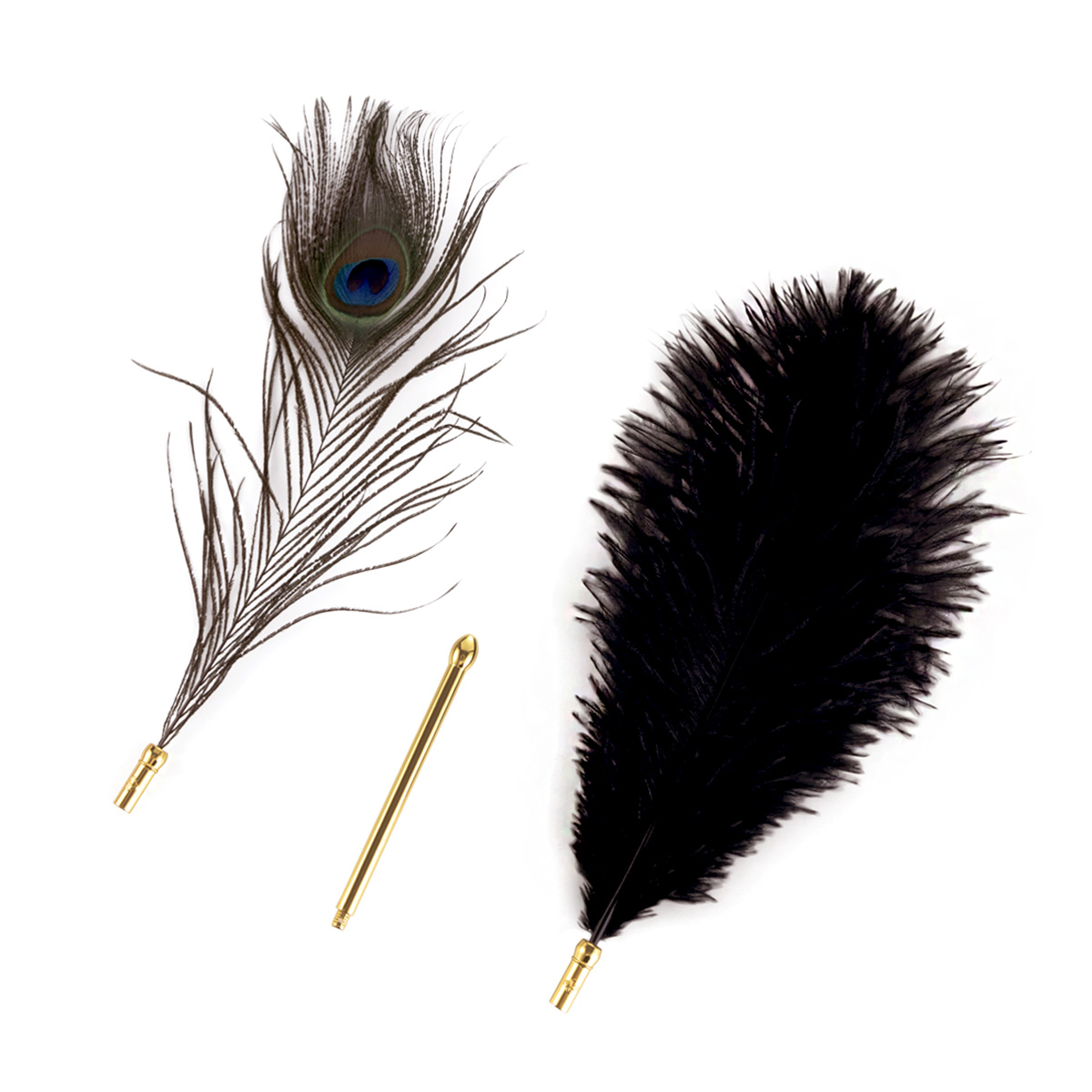 opr-33301214-01 Sevanda Natural Peacock Flirting Feather Tickler - Afbeelding 1