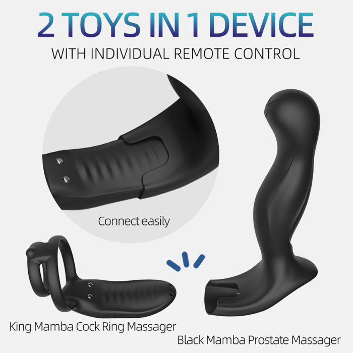 Sevanda Black Mamba Prostate Cock Ring Massager - Afbeelding 11