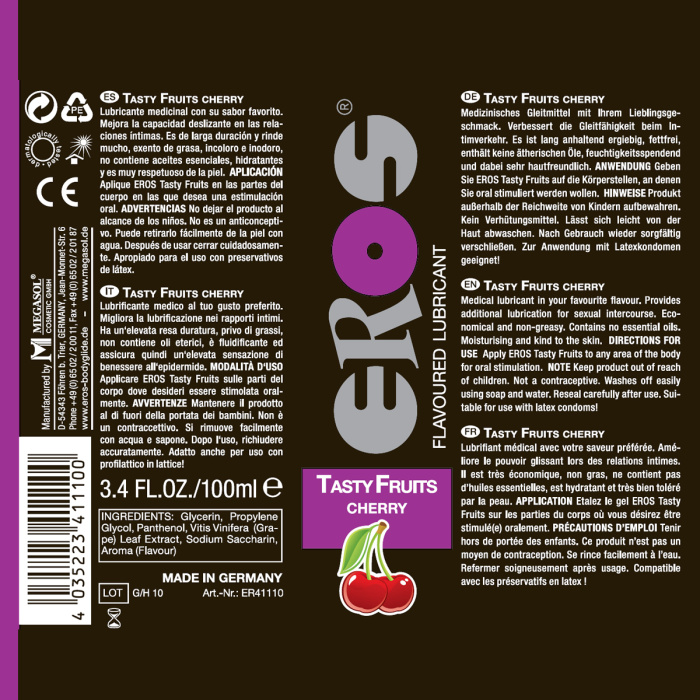 EROS Tasty Fruits - Cherry 100ml - Afbeelding 2
