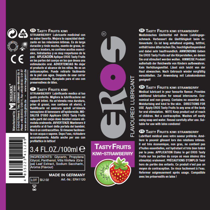 EROS Tasty Fruits - Kiwi/Strawberry 100ml - Afbeelding 2