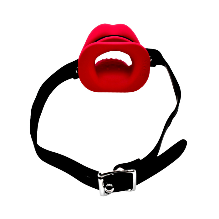 Vibrating Mouth Gag Silicone Lips & Tongue - Afbeelding 3