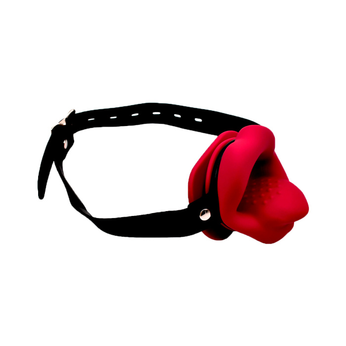 Vibrating Mouth Gag Silicone Lips & Tongue - Afbeelding 4